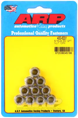 Arp 400-8331 12-Point Flanged Nut 10-Pack 5/16-24 Arp Stainless 1