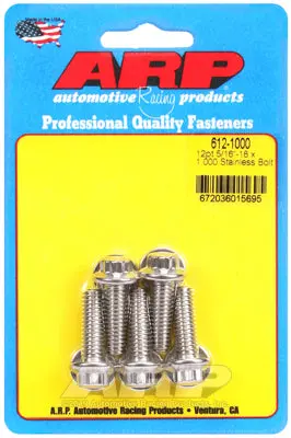 Arp 612-1000 Stainless Steel 12-Point Bolts - 5/16-18 X 1.000 In. Uhl, Set Of 5 1