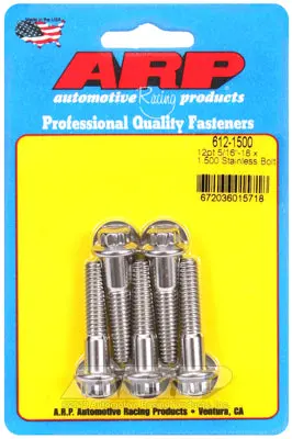 Arp 612-1500 Stainless Steel 12-Point Bolts - 5/16-18 X 1.500 In. Uhl, Set Of 5 1