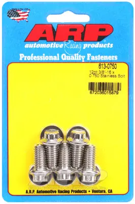 Arp 613-0750 Stainless Steel 12-Point Bolts - 3/8-16 X 0.750 In. Uhl, Set Of 5 1