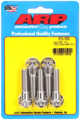 Arp 613-1500 Stainless Steel 12-Point Bolts - 3/8-16 X 1.500 In. Uhl, Set Of 5 1