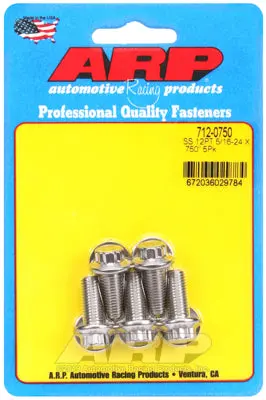 Arp 712-0750 Stainless Steel 12-Point Bolts - M8 X 1.25 X 0.750 In. Uhl, Set Of 5 1