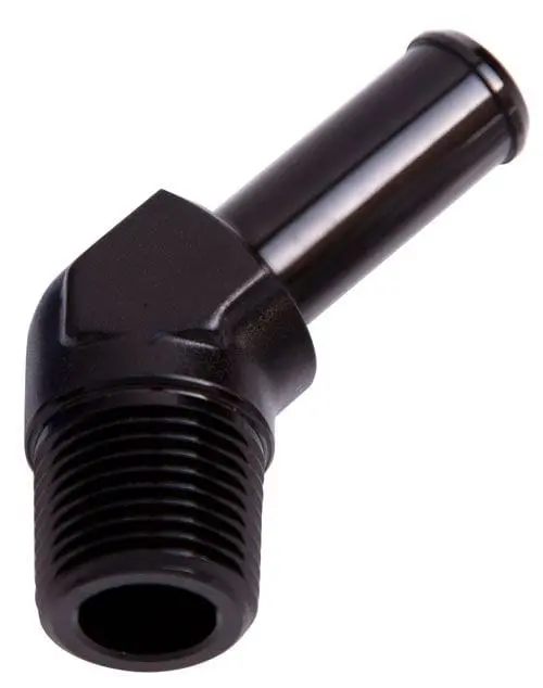 1/8" Npt To 5/16" Barb 45° Male Adapter - Black Anodized (Af845-05Blk) 1