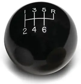 6-Speed Black Gear Shift Knob – 2" Diameter, Dual-Thread (3/8-24 & 3/8-16) – Lk-Sk-6877 1